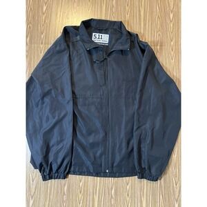 5.11 Tactical Series Jacket Mens Large Black Lined Packable Windbreaker 48052